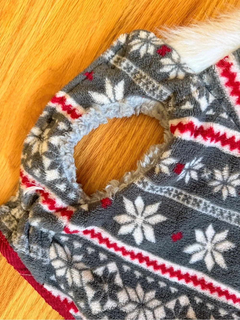 Vibrant Life Dog Sweater / Coat – Gray, Red & White – Size Small